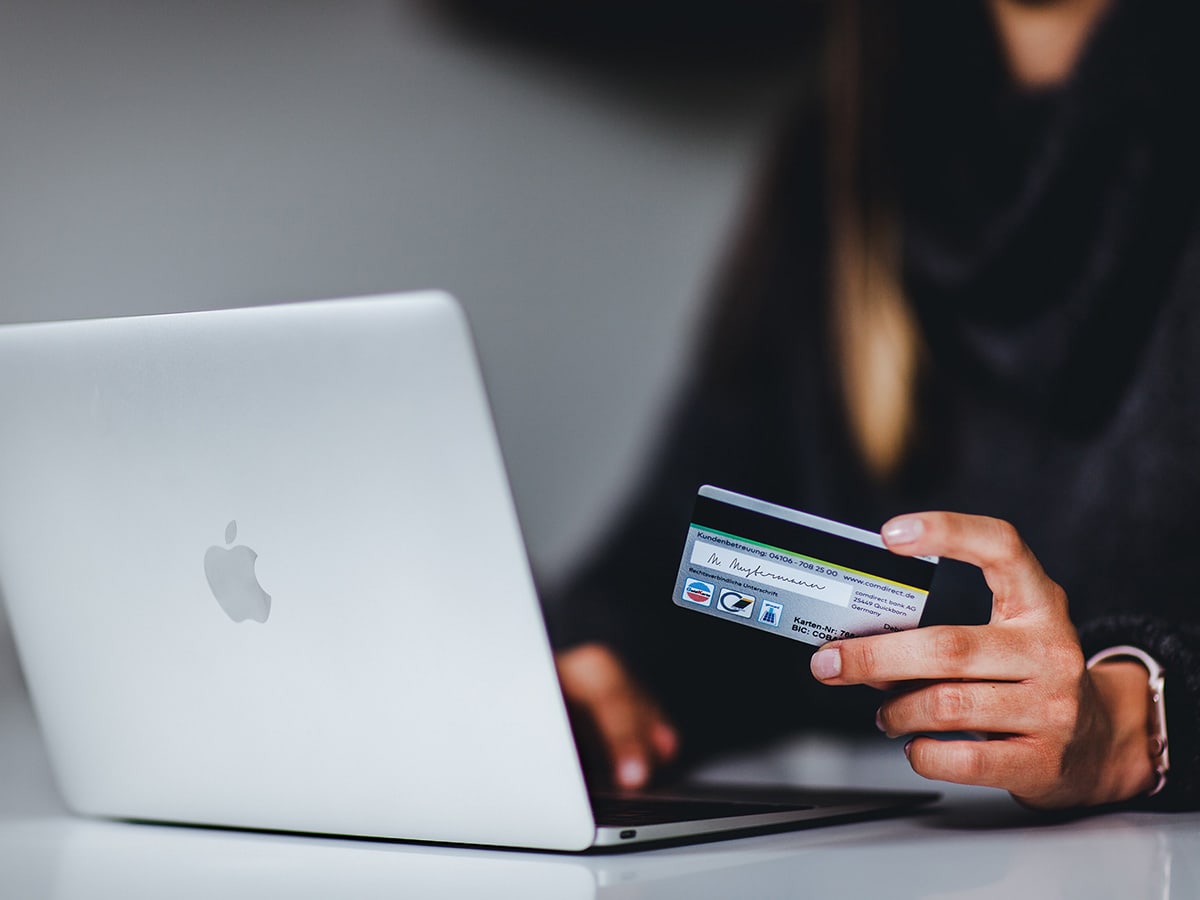 shopper enters credit card number online
